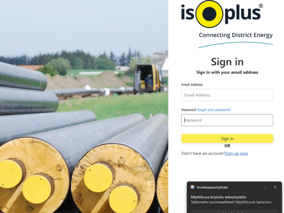 På bilden syns inloggningssidan Sign in, där man får tillgång till verktyget isoConnect.